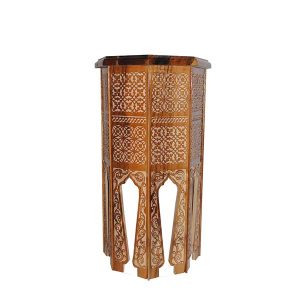 tall wooden carved table with magnificent design