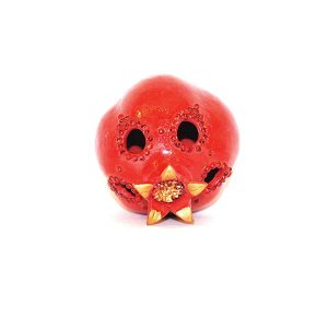 handcrafted unique ceramic pomegranate as a beautiful ornament