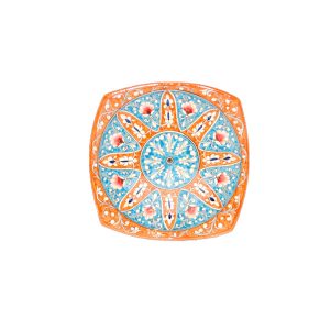cheap ceramic square plate design in orange colour