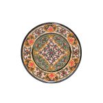 opulent handcrafted plate with multicoloured design