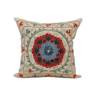 unique hand embroidered cushion with excellent floral design